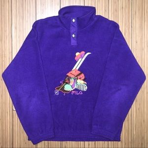 VTG FILA Ski Pull Over Fleece Embroidered Sweater